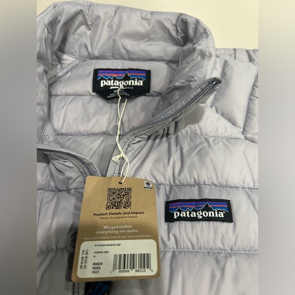 Patagonia Women's M Medium Down Sweater Vest Puffer Puff Herring Grey NWT Purple - Picture 4 of 10